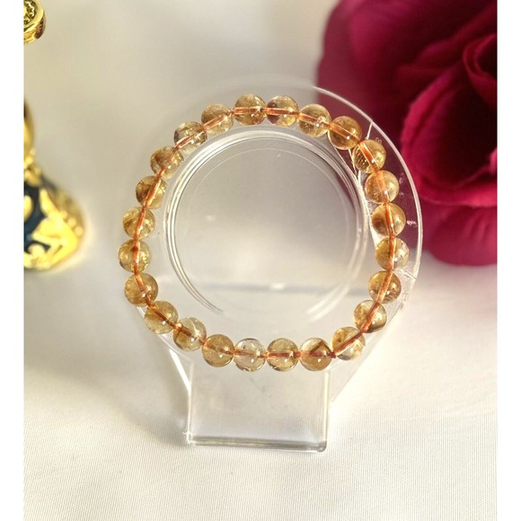 Natural Citrines Bracelet Healing Reiki 8 MM - Picture 2 of 4